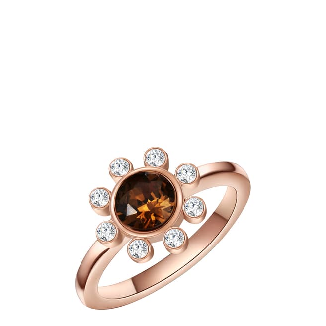 Saint Francis Crystals Rose Gold/Brown Crystal Ring