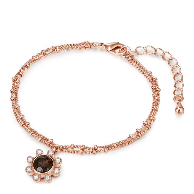 Saint Francis Crystals Rose Gold/Brown Crystal Bracelet