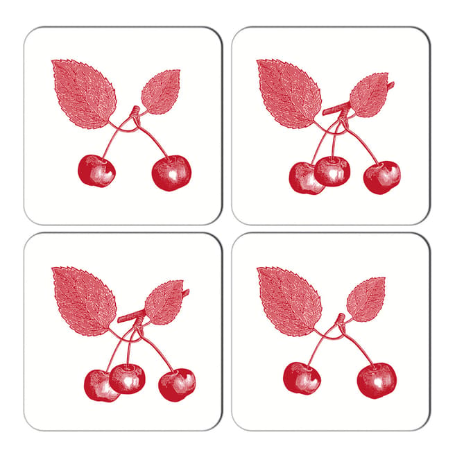 Thornback & Peel Set of 4 Cherry Coasters