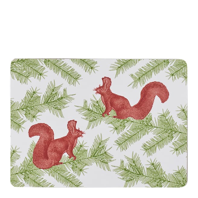 Thornback & Peel Set of 4 Squirrel & Spruce Placemats