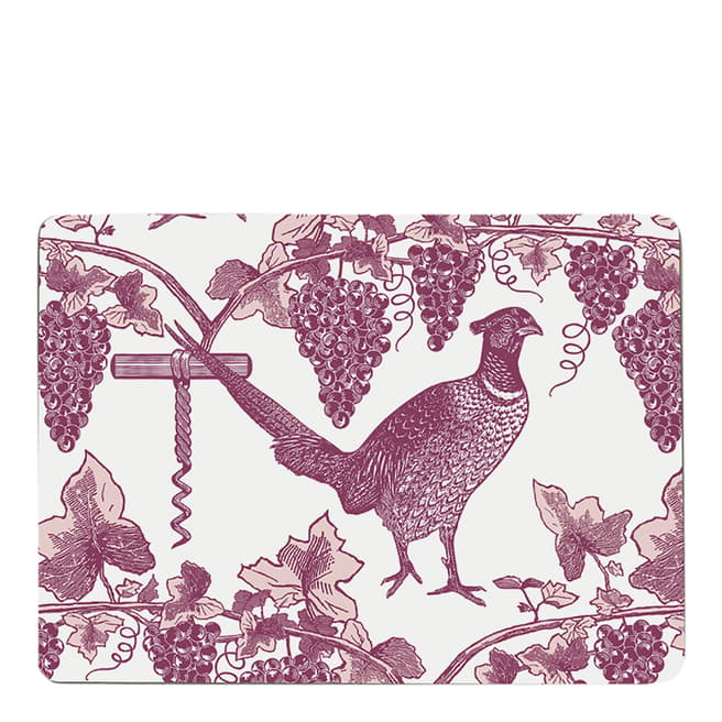 Thornback & Peel Set of 4 Pheasant & Vine Placemats