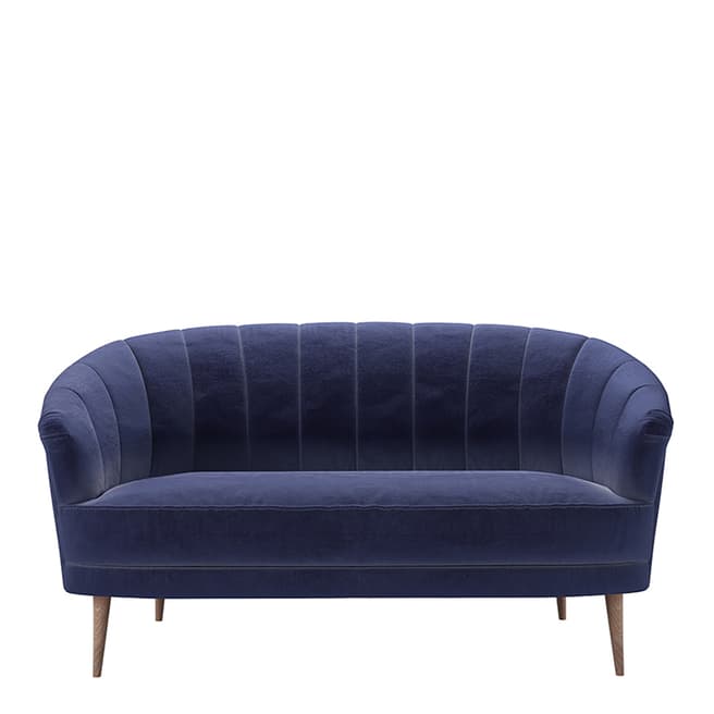 sofa.com Harper 2 Seat Sofa in Prussian Blue Cotton Matt Velvet