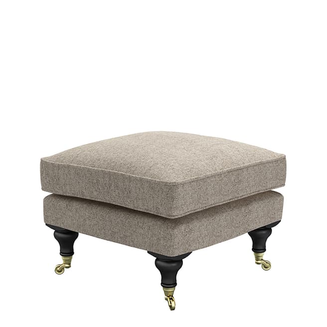 sofa.com Bluebell Small Square Footstool in Driftwood Soft Wool