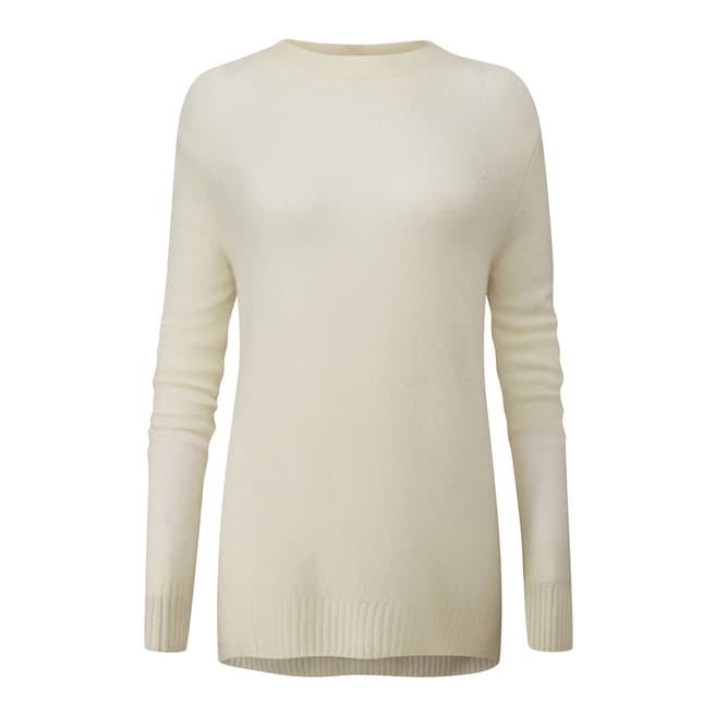 Pure Collection Off White Dipped Cashmere Jumper