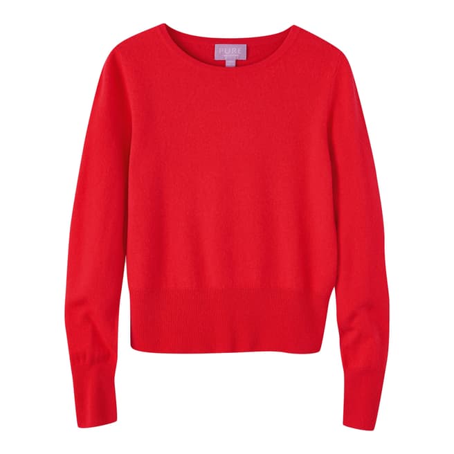Pure Collection Coral Cropped Jumper