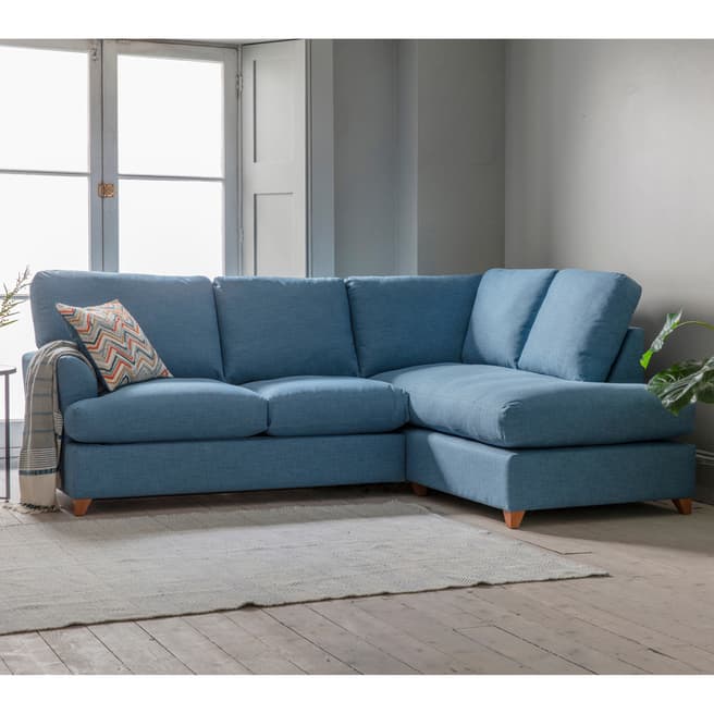 Gallery Living Charlford Corner Chaise RH Sofa Bed, Pocket Sprung Double Mattress (Langford Ice Blue)