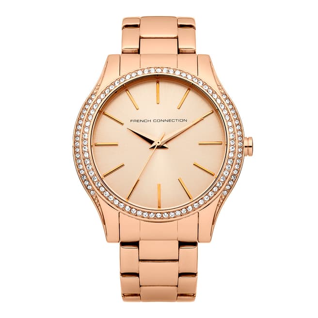 French Connection Pale Rose Gold Sunray Watch