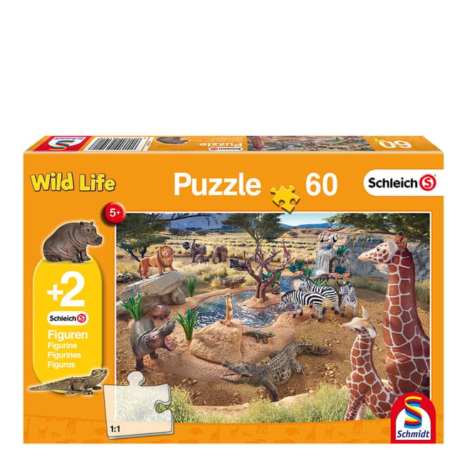 Coiledspring Games Schleich At the Watering Hole Puzzle with two figures (60pc)