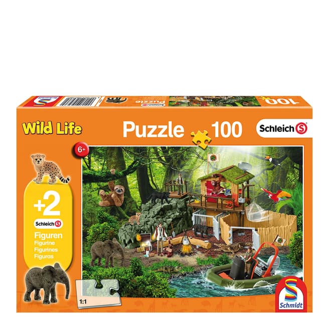 Coiledspring Games Schleich Croco Research Station Puzzle with two figures (100pc)