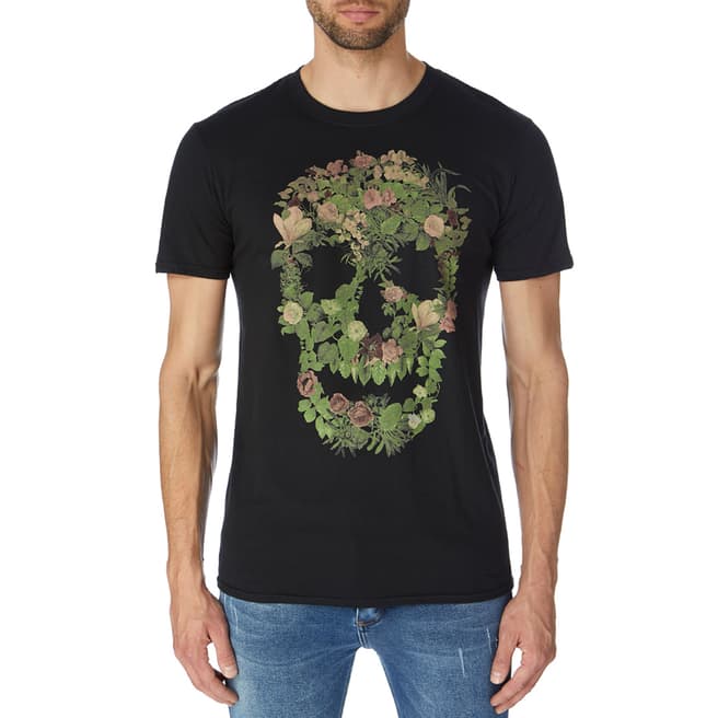 Bolongaro Trevor Black Botanical Skull T-Shirt