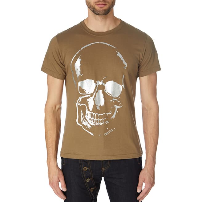Bolongaro Trevor Khaki Foil Skull T-Shirt