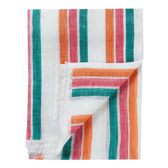 Pure Collection Stripe Washed Linen Scarf