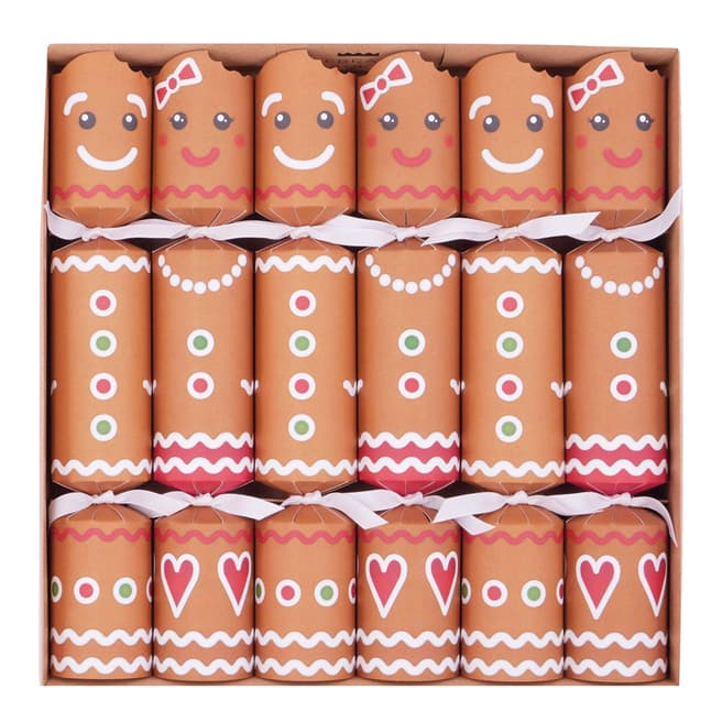 Celebration Crackers Set of 6 Gingerbread Deluxe Gourmet Christmas Crackers