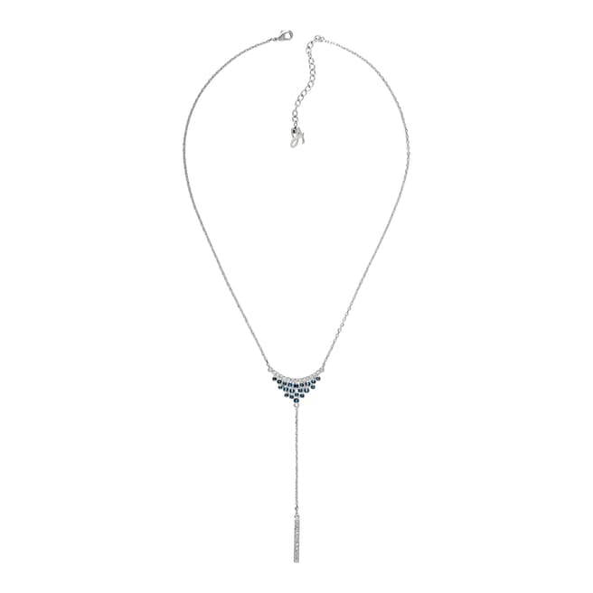 Adore by Swarovski® Silver Blue Pave Round Cluster Y Necklace