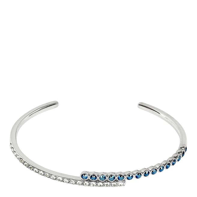 Adore by Swarovski® Silver Blue Pave Round Cuff Bracelet