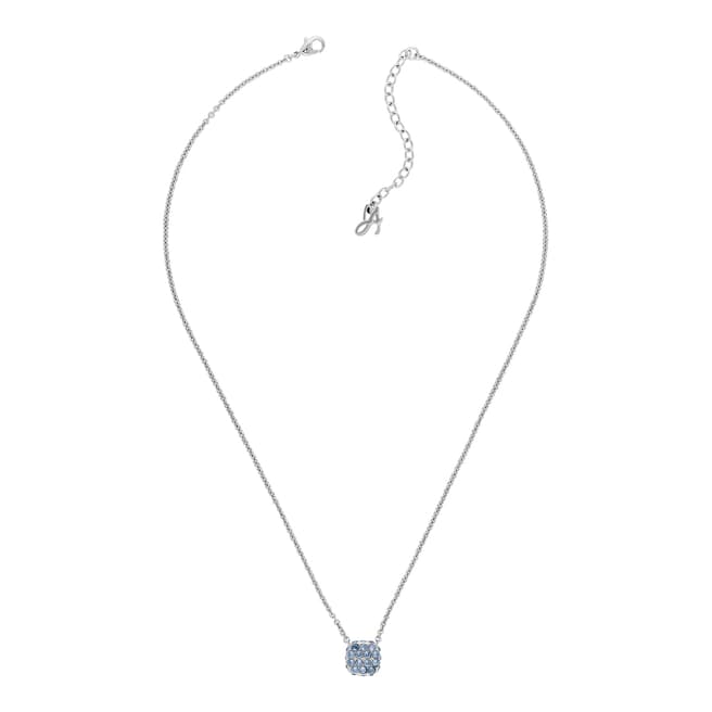 Adore by Swarovski® Silver Blue Pave Cushion Necklace