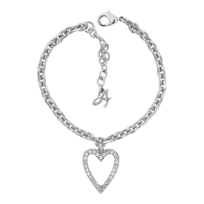 Adore by Swarovski® Silver Open Heart Charm Bracelet