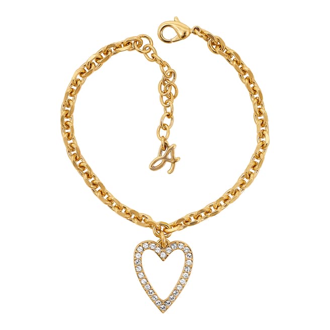 Adore by Swarovski® Gold Plated Open Heart Charm Bracelet