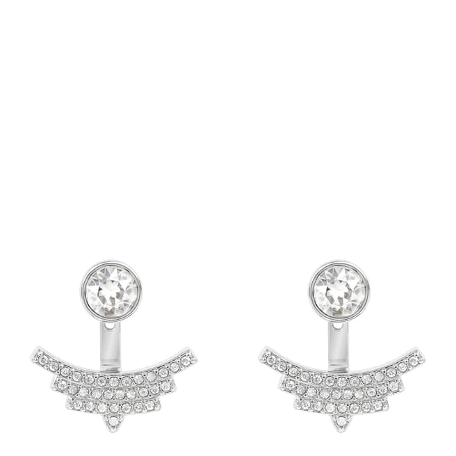 Adore by Swarovski® Silver Pave Arc Jacket Earrings