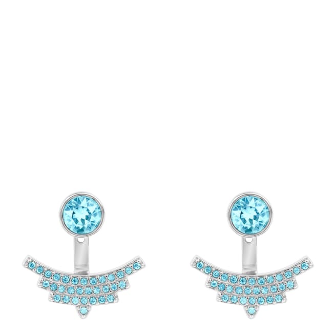 Adore by Swarovski® Silver Blue Pave Arc Jacket Earrings