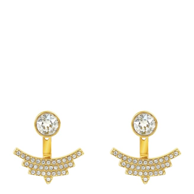 Adore by Swarovski® Gold Plated Clear Pave Arc Jacket Earrings