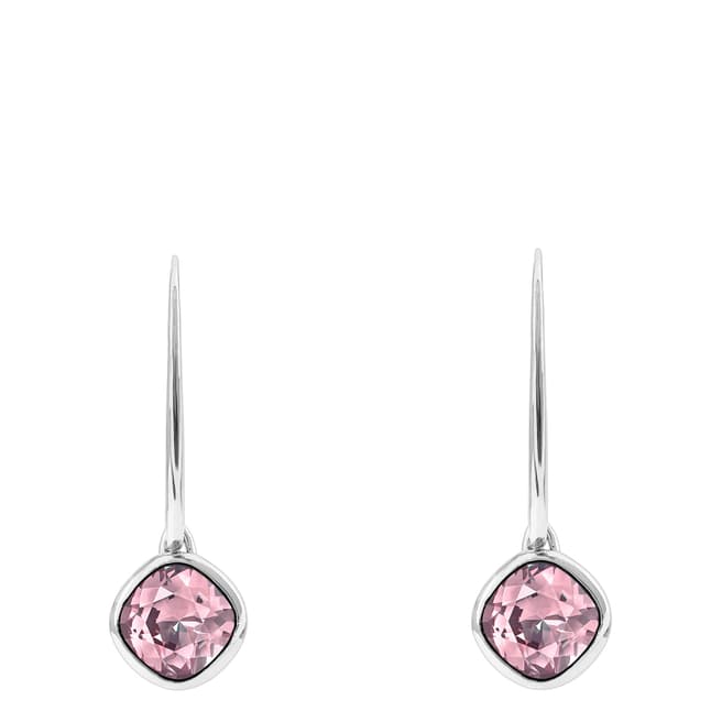 Adore by Swarovski® Silver Pink Linear Pave French Wire Earrings