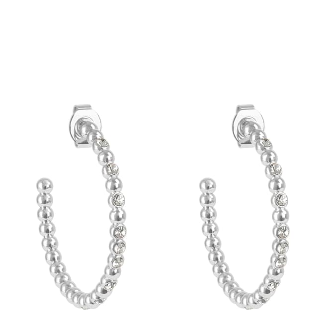 Adore by Swarovski® Silver Crystal Beaded Large Hoops