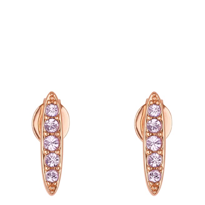 Adore by Swarovski® Rose Gold Plated Violet Pave Navette Stud Earrings