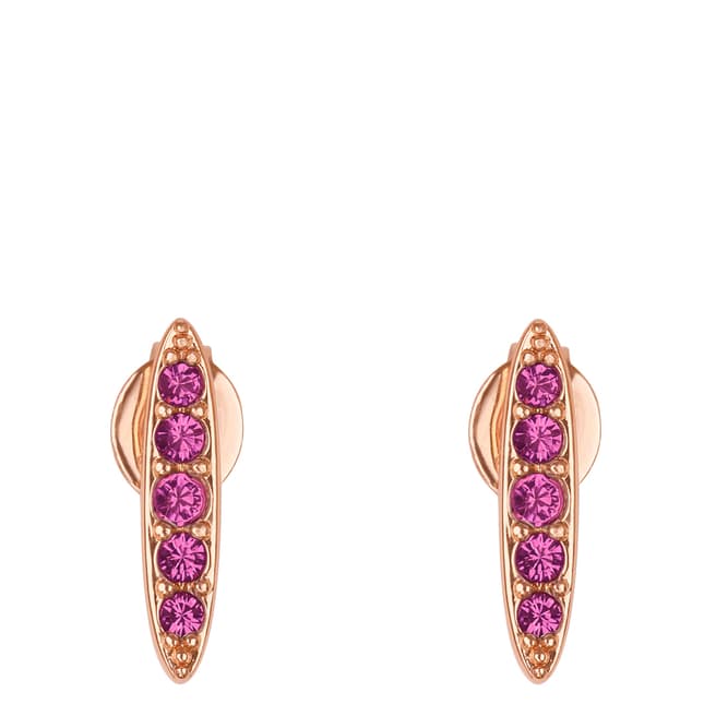 Adore by Swarovski® Rose Gold Plated Pink Pave Navette Stud Earrings