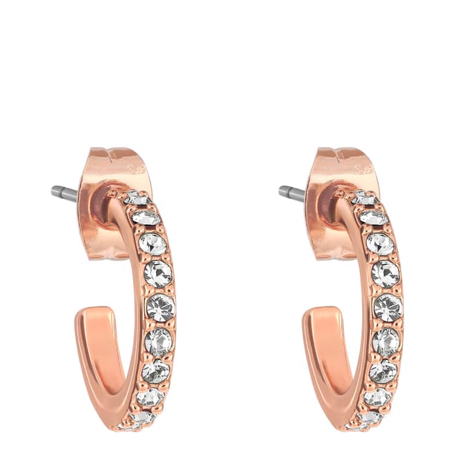 Adore by Swarovski® Rose Gold Plated Pave Hoops