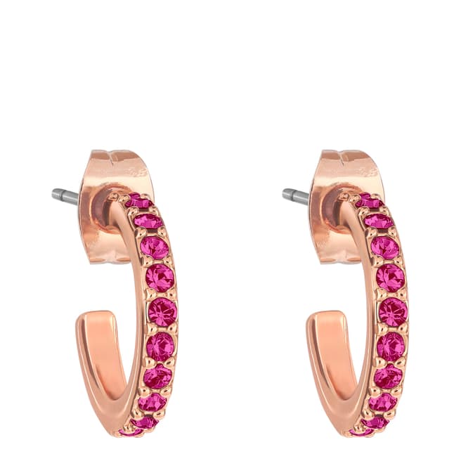 Adore by Swarovski® Rose Gold Pink Pave Hoops
