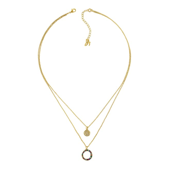Adore by Swarovski® Gold Plated Organic Circle 2 Row Necklace