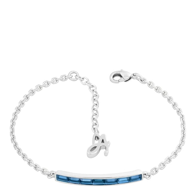 Adore by Swarovski® Silver Blue Baguette Bar Bracelet