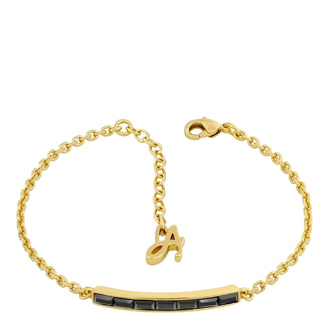 Adore by Swarovski® Gold Plated Black Baguette Bar Bracelet