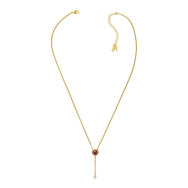 Adore by Swarovski® Gold Plated Soft Square Red Stone Y Necklace