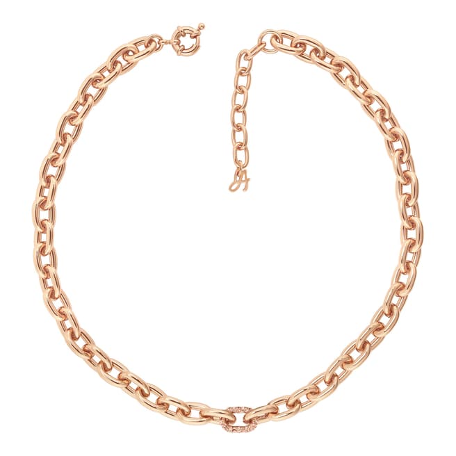 Adore by Swarovski® Rose Gold Plated Lozenge Chain Pave Necklace