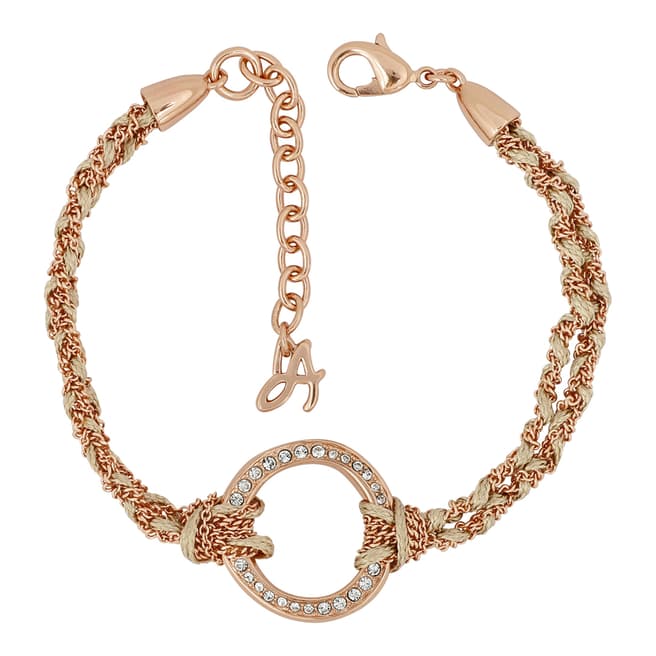 Adore by Swarovski® Rose Gold Plated Organic Circle Braided Bracelet