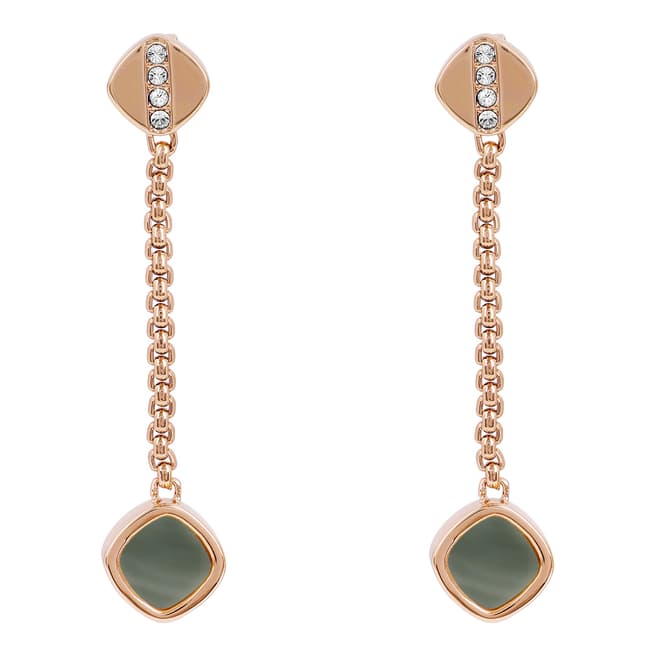 Adore by Swarovski® Rose Gold Resin Square Drop Earrings