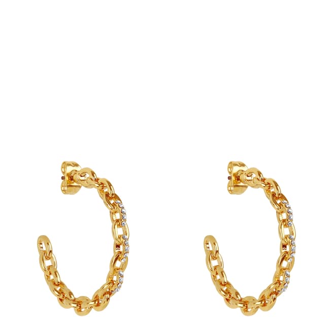 Adore by Swarovski® Gold Plated Cable Link Hoop Earrings