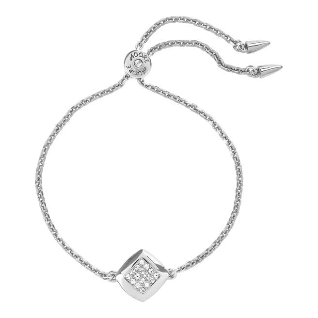 Adore by Swarovski® Silver Square Pave Crystal Bracelet