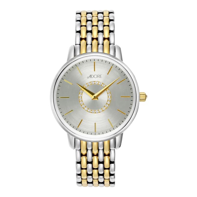 Adore by Swarovski® Silver Gold Plated Luxe Bracelet Watch 33mm