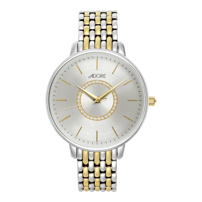 Adore by Swarovski® Silver Gold Plated Luxe Bracelet Watch 38mm