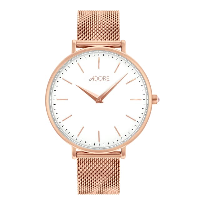 Adore by Swarovski® Rose Gold Plated Shimmer Mesh Watch 33mm