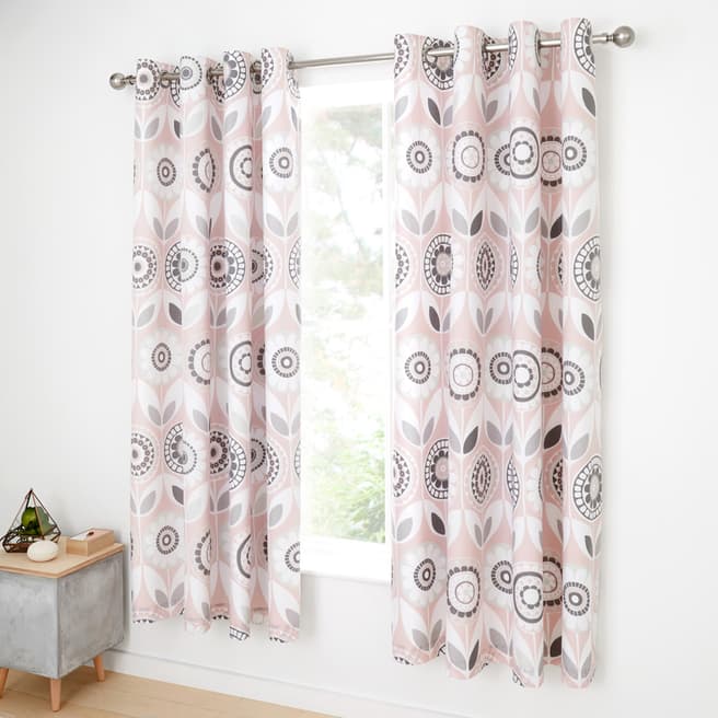 Catherine Lansfield Annika 168x183cm Curtains, Pink