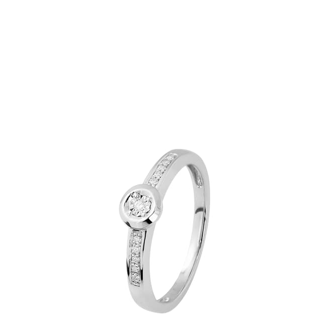 Only You White Gold Solitaire Diamond Ring 0.06cts