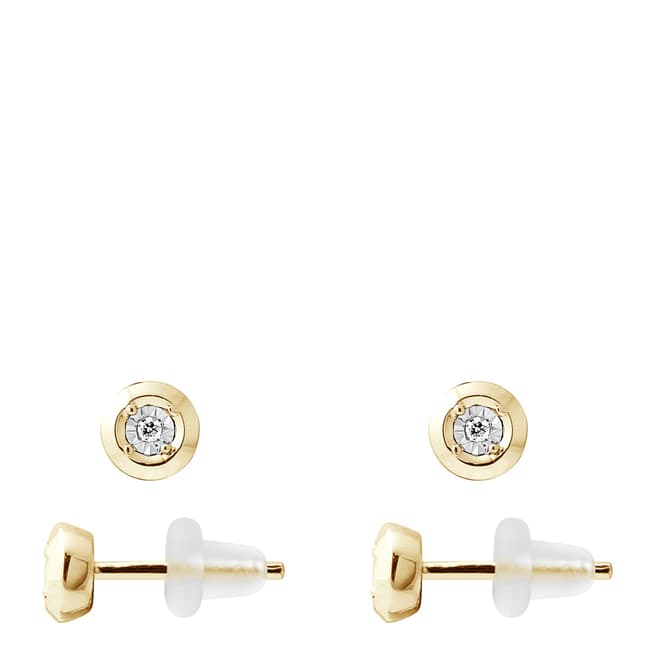 Dyamant Gold Solitaire Diamond Stud Earrings