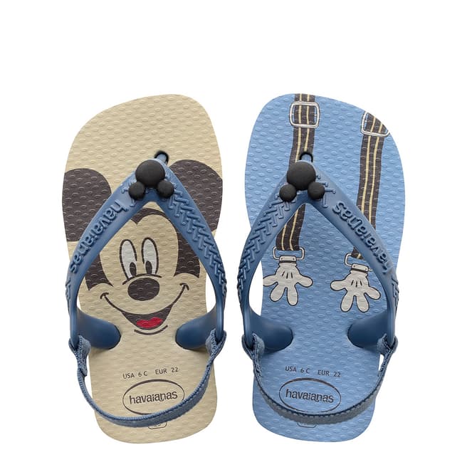 Havaianas Baby Beige/Blue Disney Classics II Flip Flops