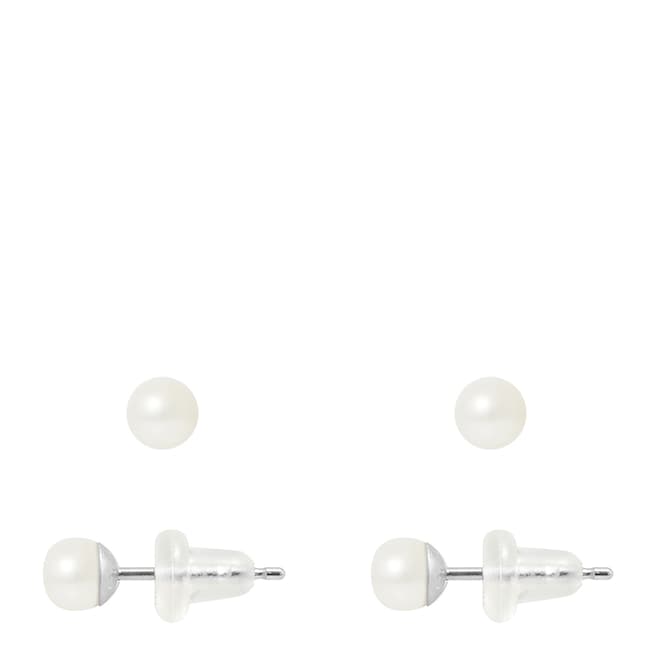 Ateliers Saint Germain White Pearl Stud Earrings 4-5mm