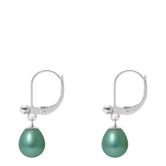 Ateliers Saint Germain Green Pearl Pear Drop Earrings 6-7mm