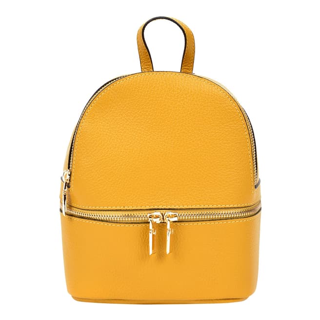 Sofia Cardoni Yellow Leather Backpack